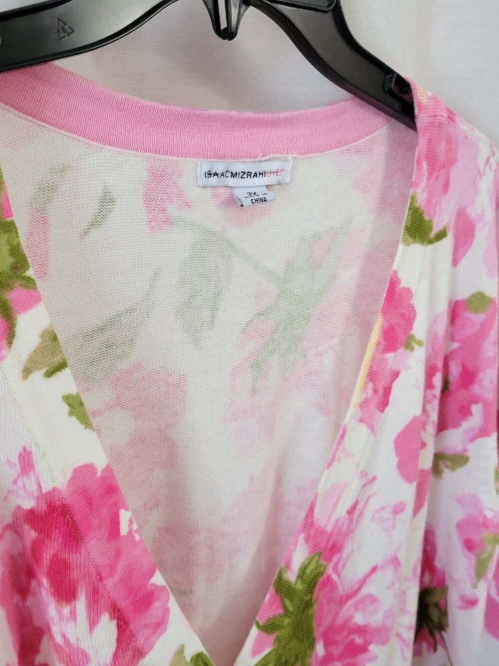 Isaac Mizrahi Sweater Cardigan Top 3X Floral Rose Gardencore Granny Chic Cottage - Picture 5 of 11